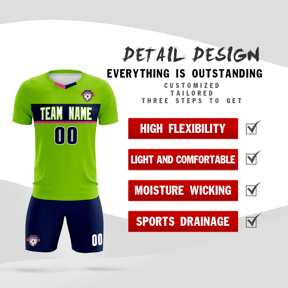 Custom Neon Green Classic Sports Sets Soccer Shirt Jersey