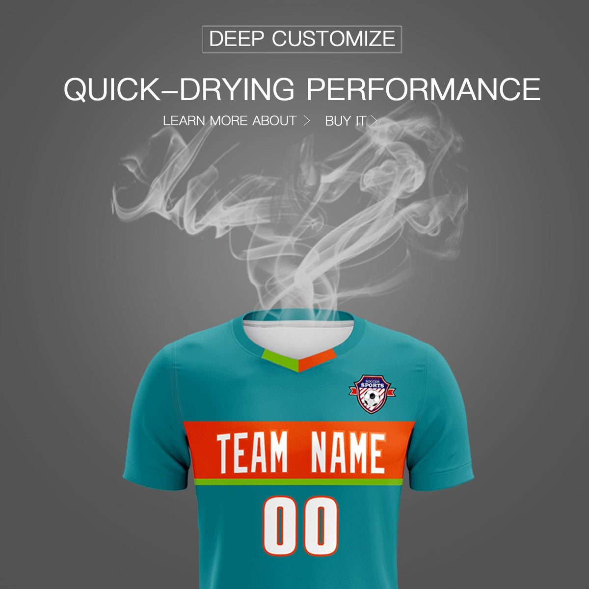 Custom Aqua Classic Sports Sets Soccer Shirt Jersey