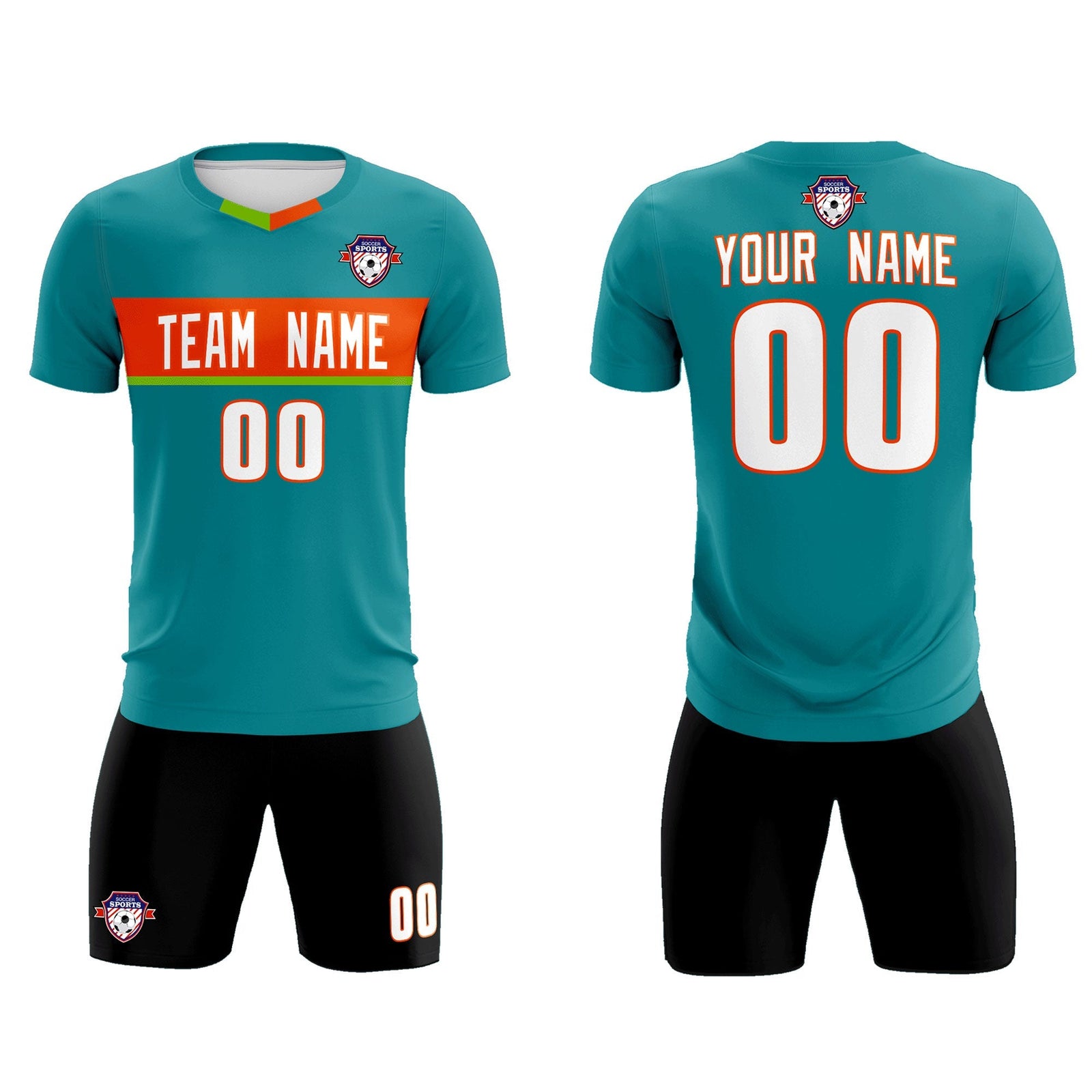 Custom Aqua Classic Sports Sets Soccer Shirt Jersey