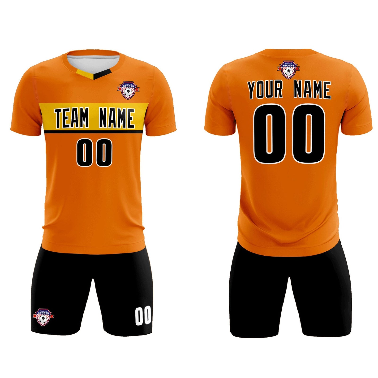 Custom Orange Classic Sports Sets Soccer Shirt Jersey