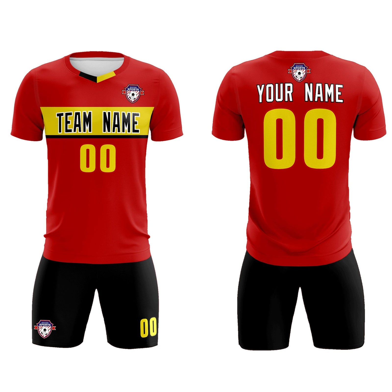 Custom Red Classic Sports Sets Soccer Shirt Jersey