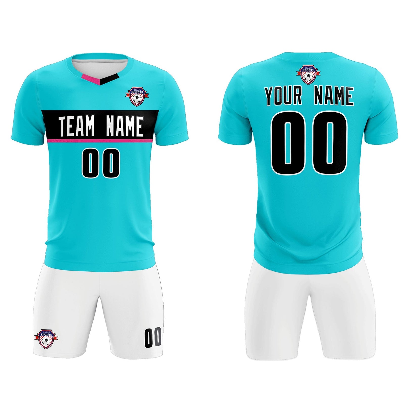 Custom Sky Blue Classic Sports Sets Soccer Shirt Jersey