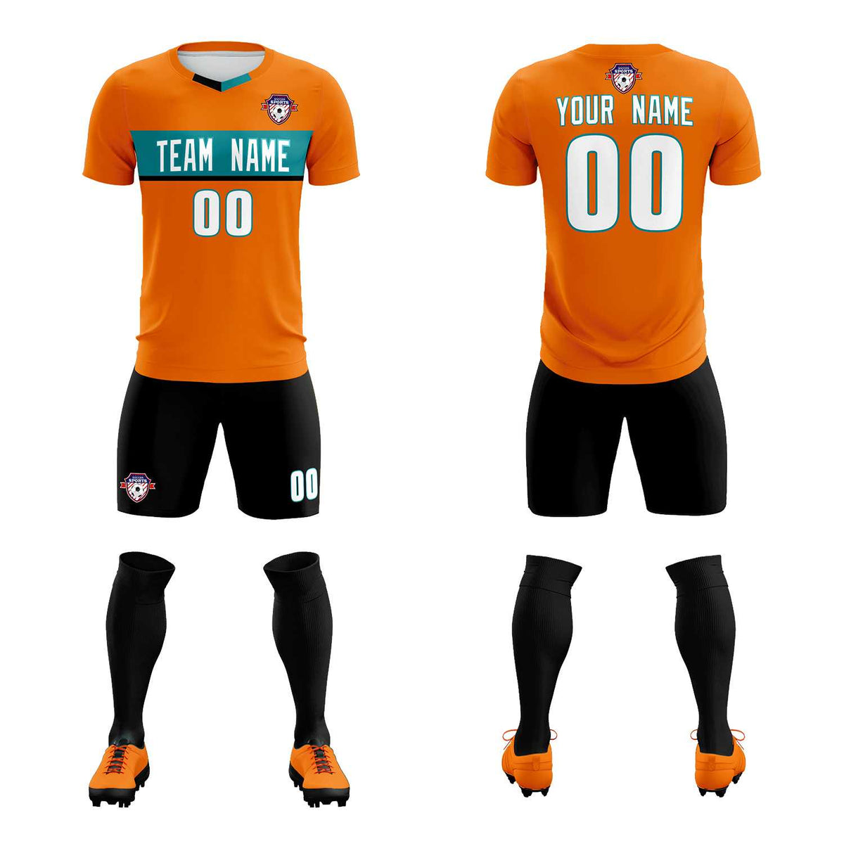 Custom Orange Classic Sports Sets Soccer Shirt Jersey