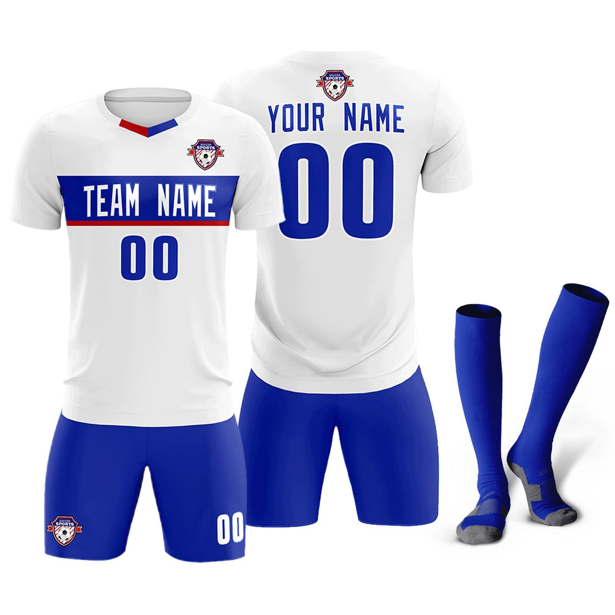 Custom White Classic Sports Sets Soccer Shirt Jersey