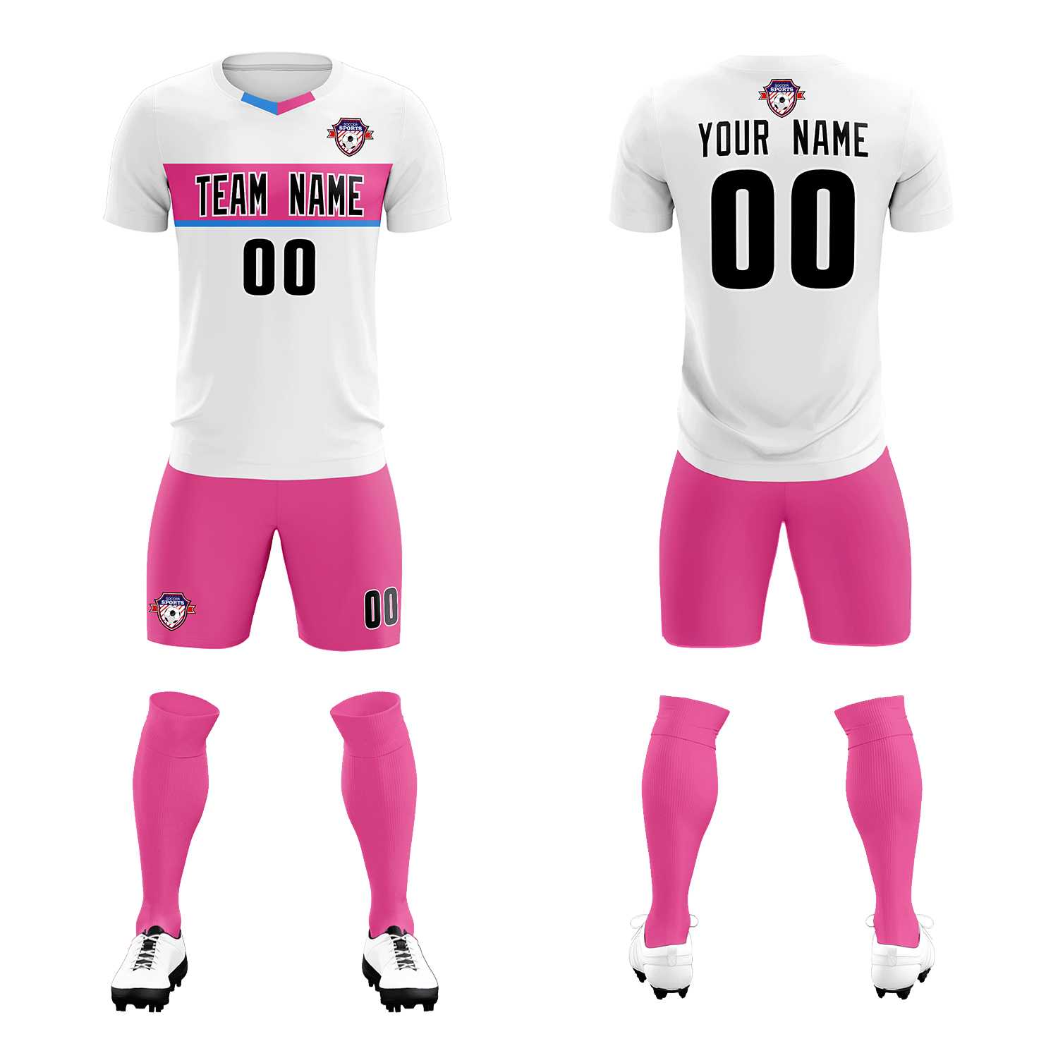 Custom White Classic Sports Sets Soccer Shirt Jersey