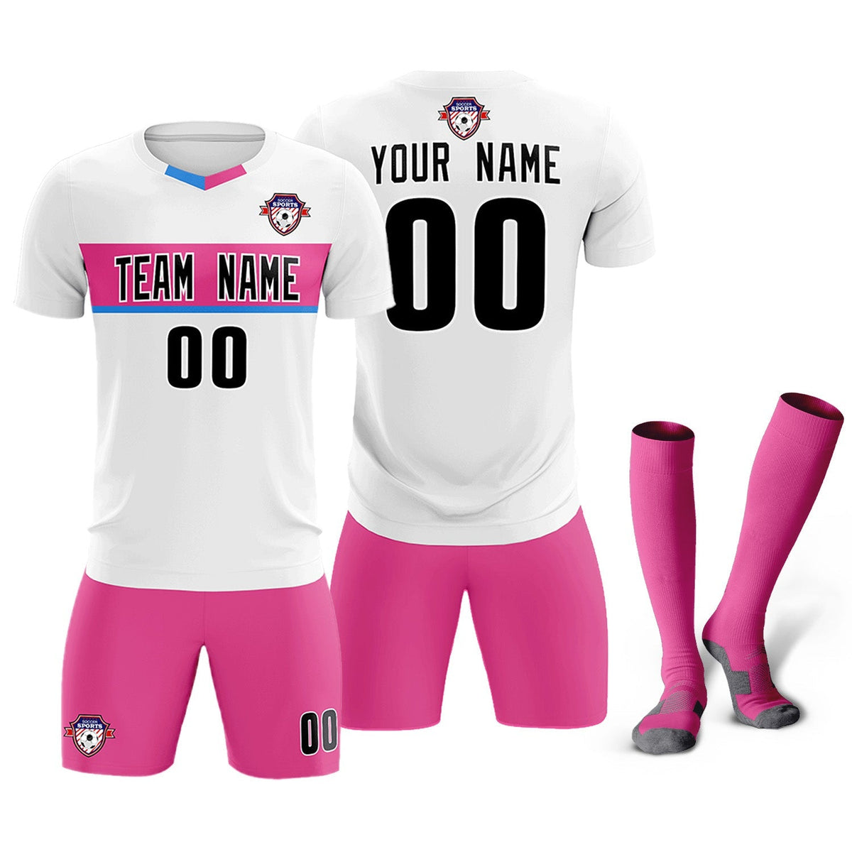 Custom White Classic Sports Sets Soccer Shirt Jersey