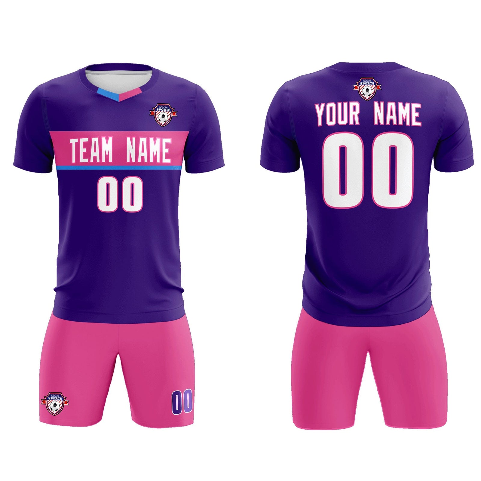 Custom Purple Classic Sports Sets Soccer Shirt Jersey