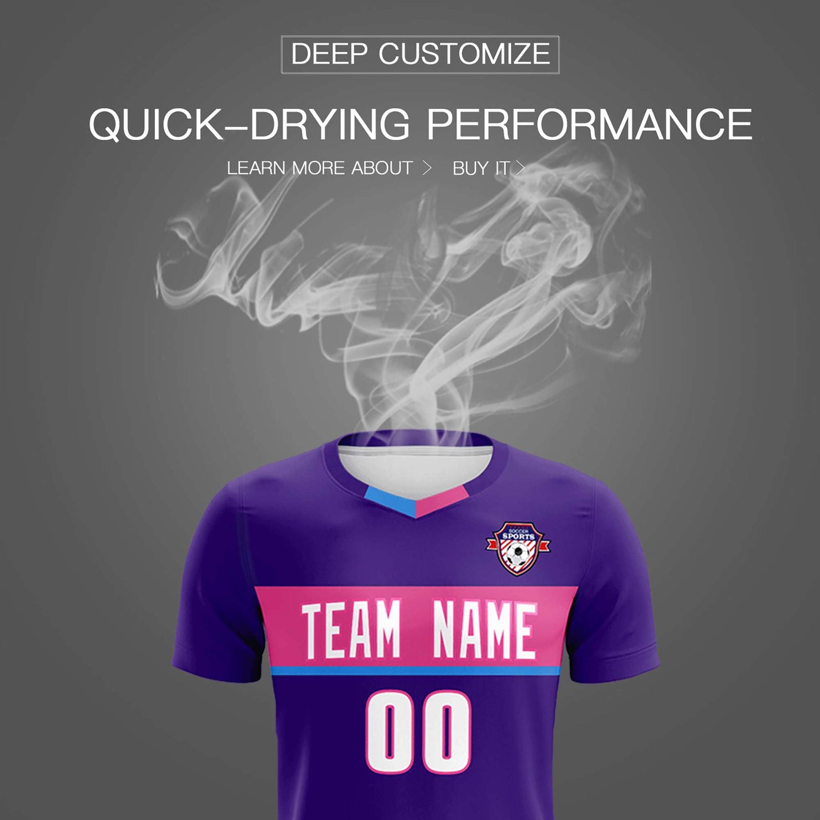 Custom Purple Classic Sports Sets Soccer Shirt Jersey
