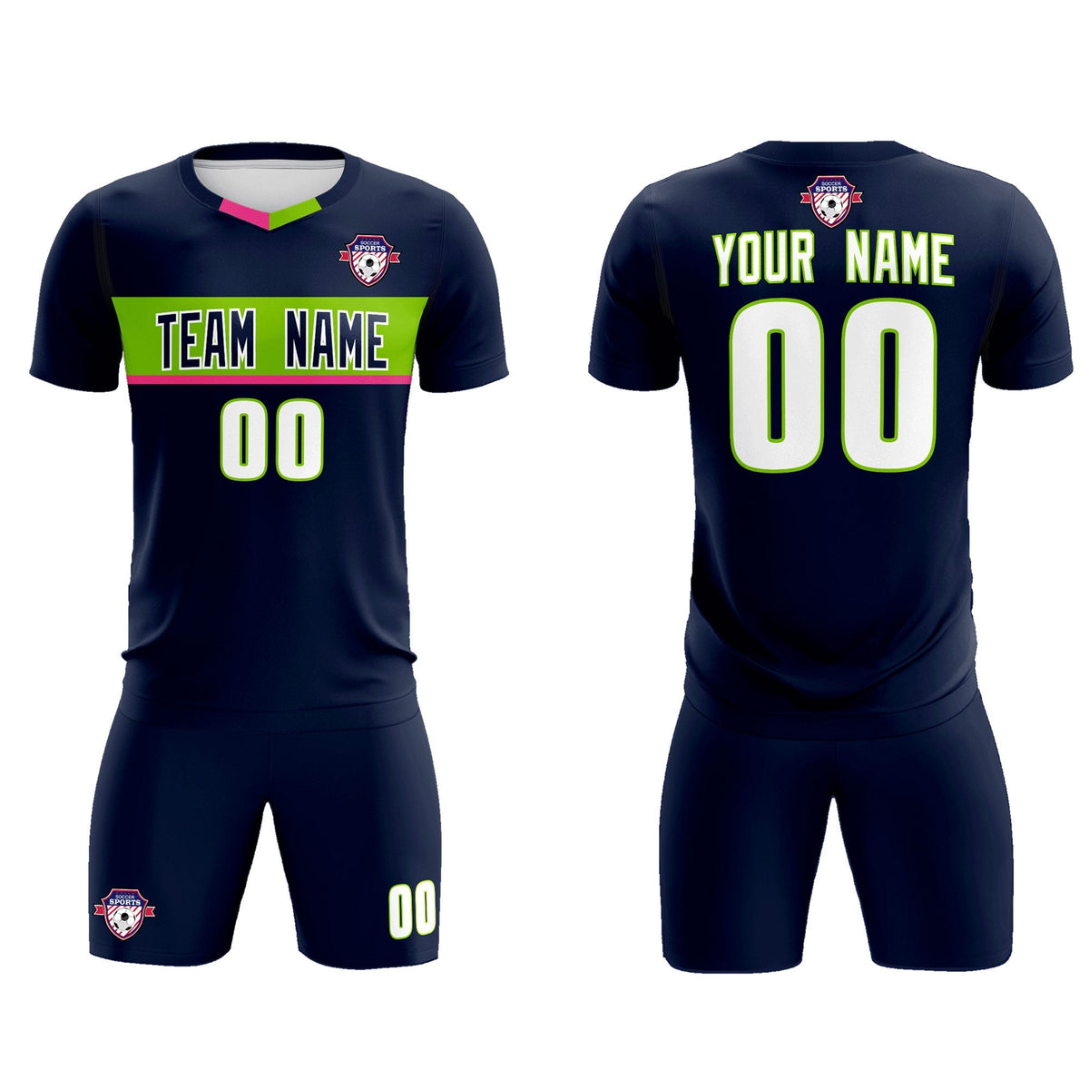 Custom Navy Classic Sports Sets Soccer Shirt Jersey
