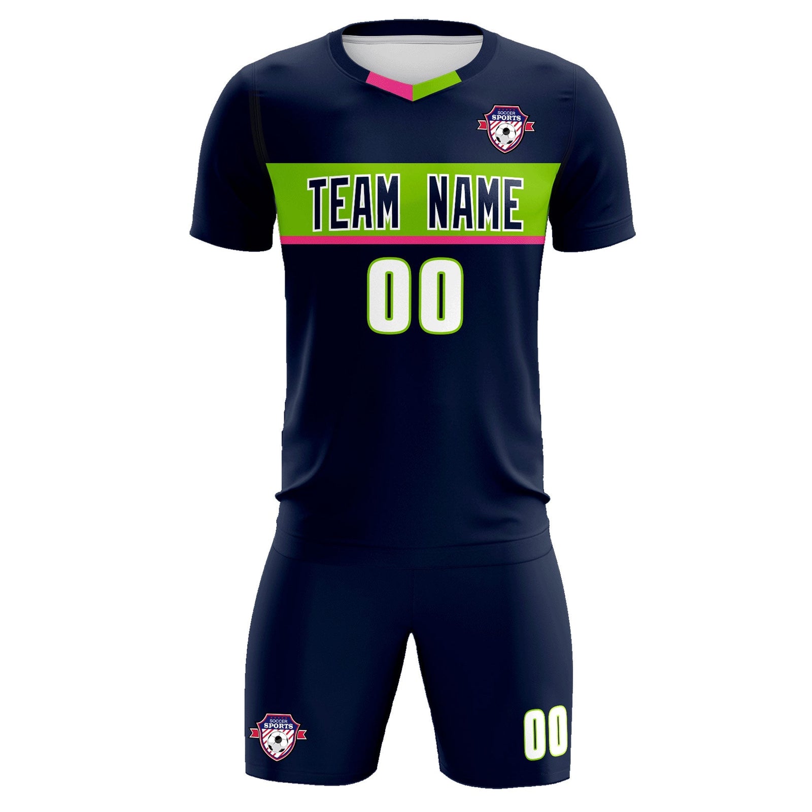 Custom Navy Classic Sports Sets Soccer Shirt Jersey