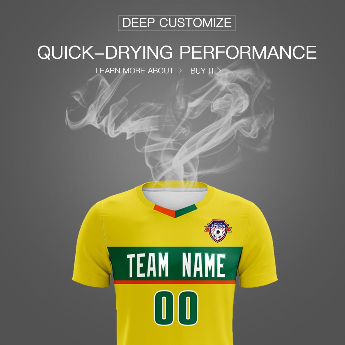 Custom Gold Classic Sports Sets Soccer Shirt Jersey