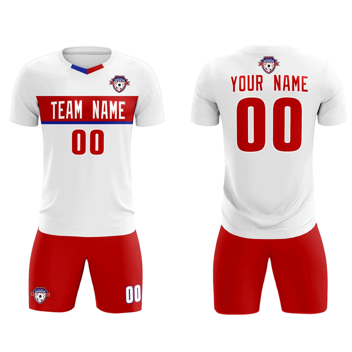 Custom White Classic Sports Sets Soccer Shirt Jersey