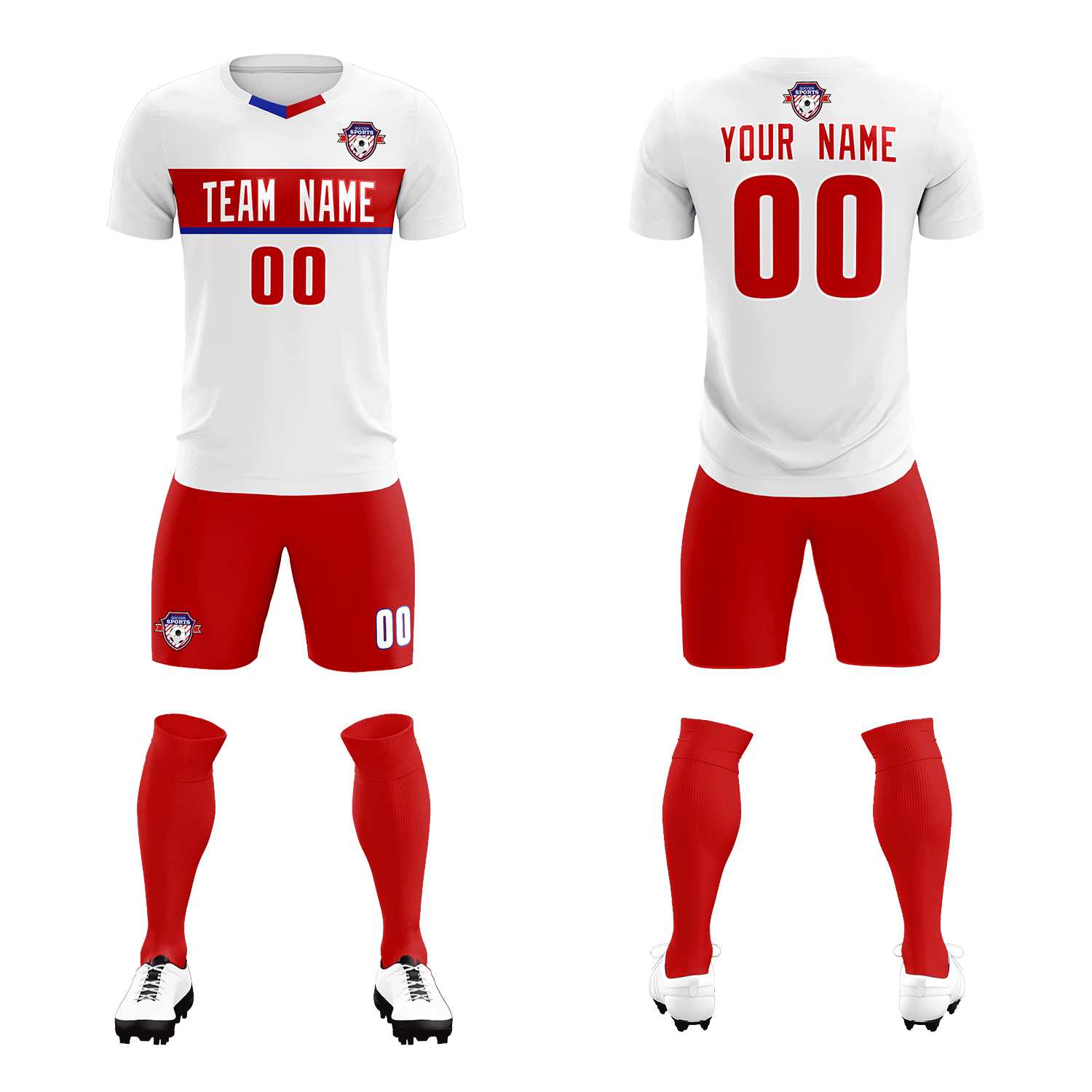 Custom White Classic Sports Sets Soccer Shirt Jersey