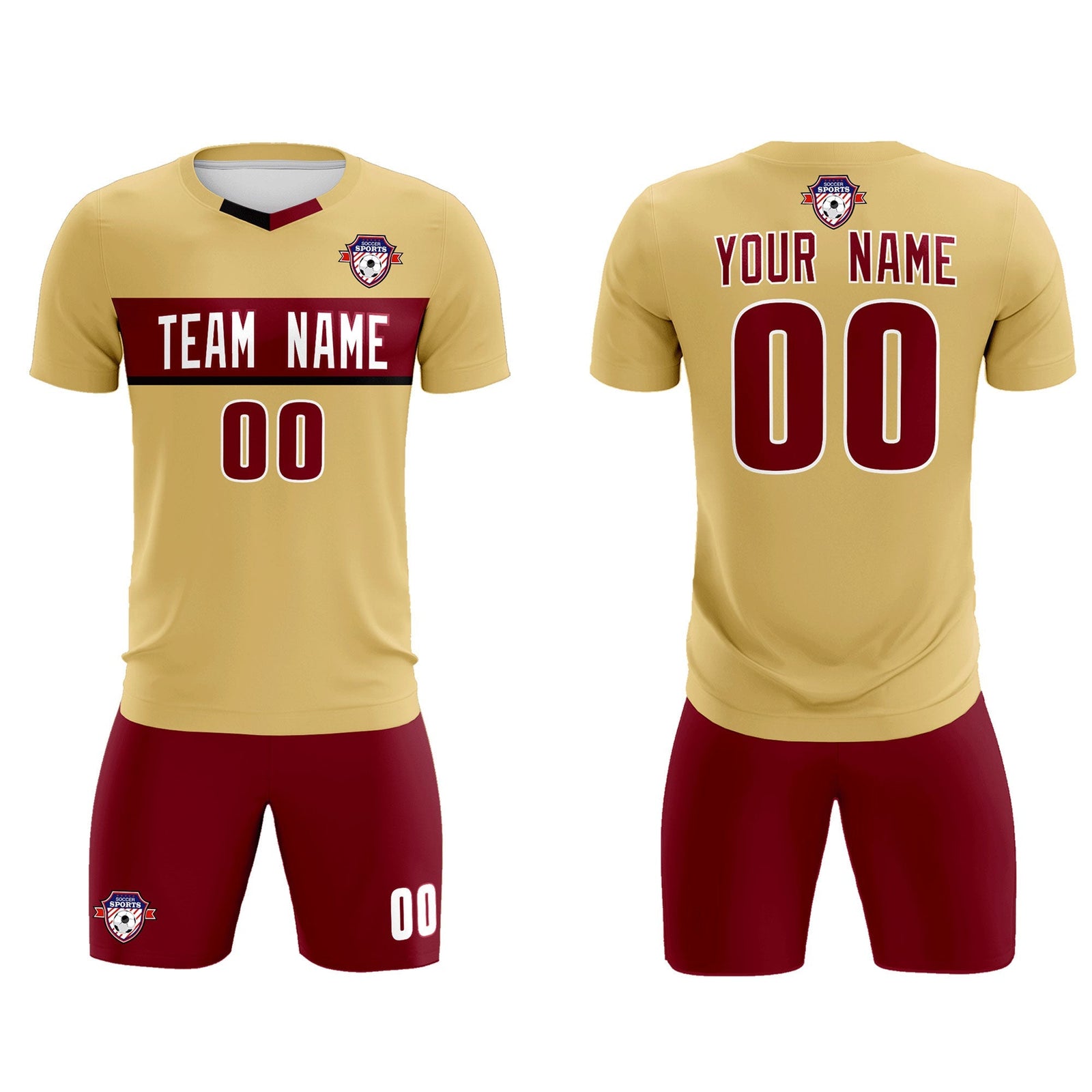 Custom Khaki Classic Sports Sets Soccer Shirt Jersey
