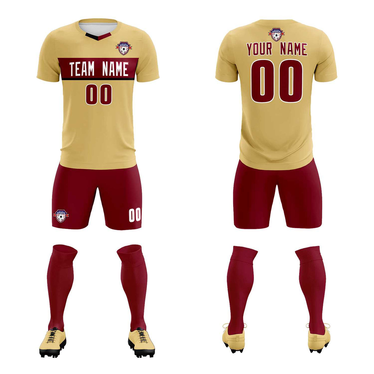 Custom Khaki Classic Sports Sets Soccer Shirt Jersey