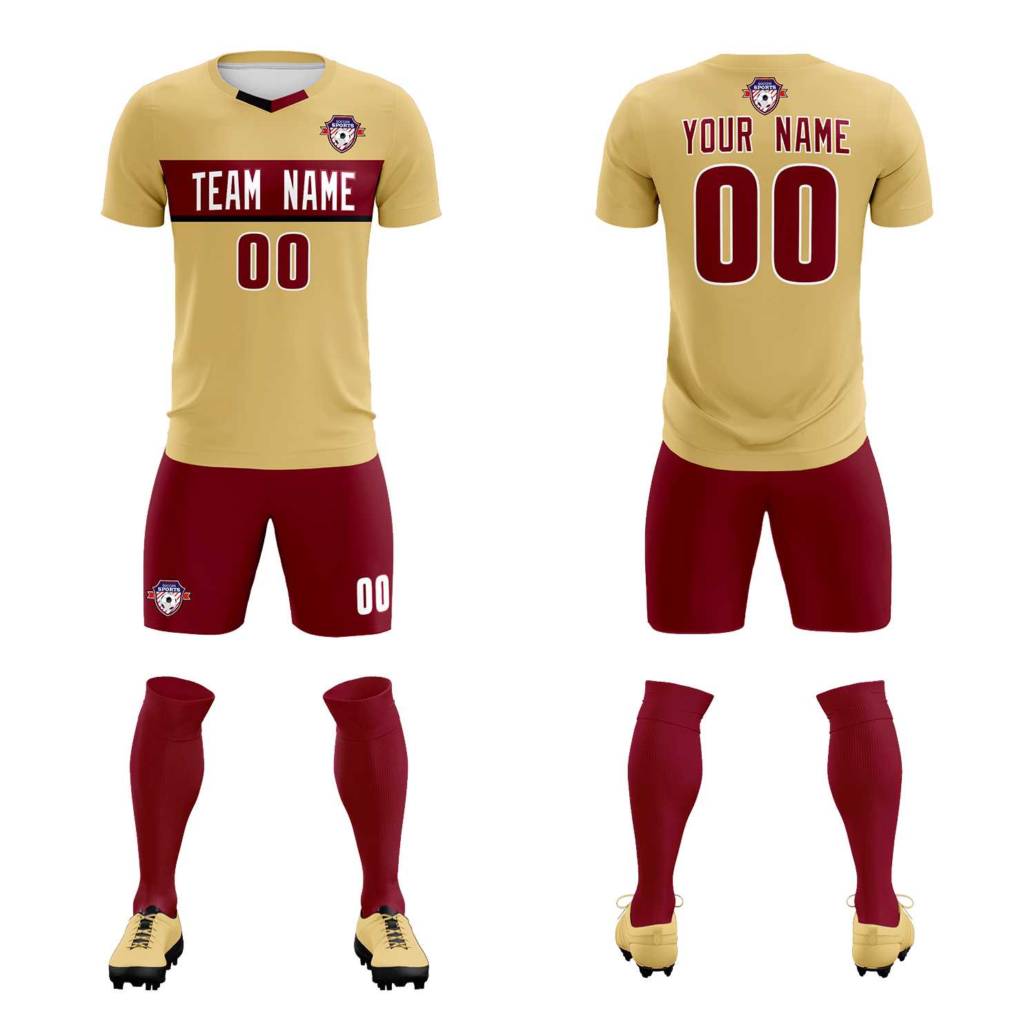 Custom Khaki Classic Sports Sets Soccer Shirt Jersey