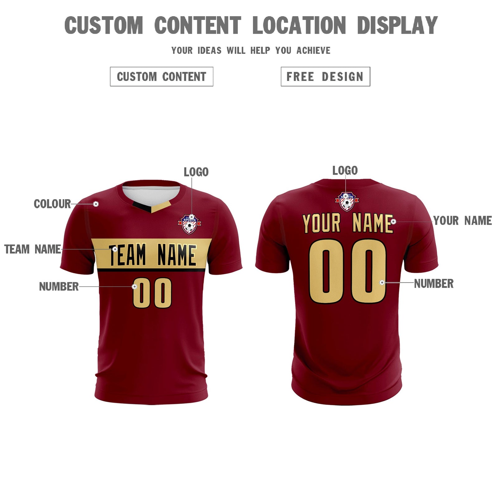 Custom Crimson Classic Sports Sets Soccer Shirt Jersey