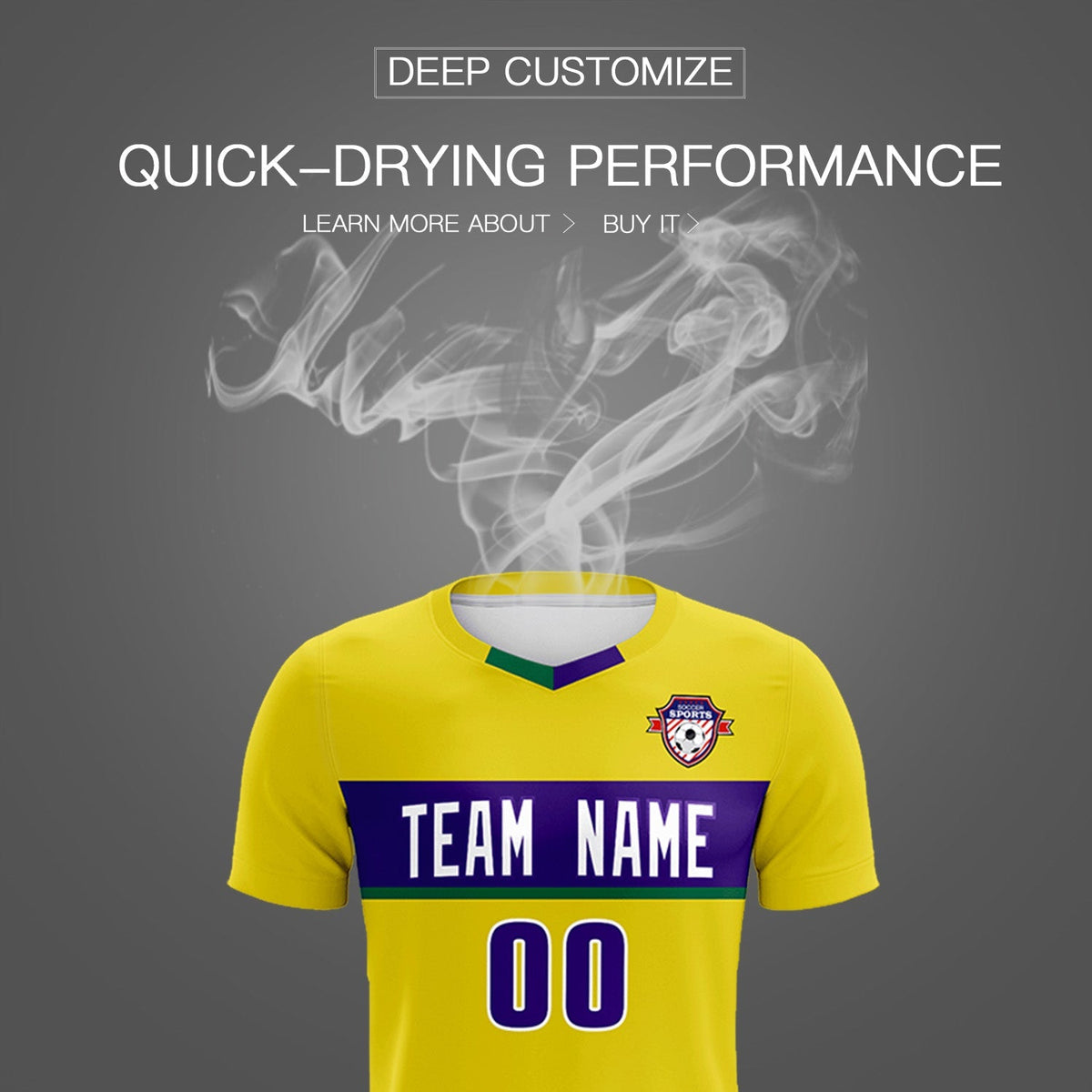 Custom Gold Classic Sports Sets Soccer Shirt Jersey