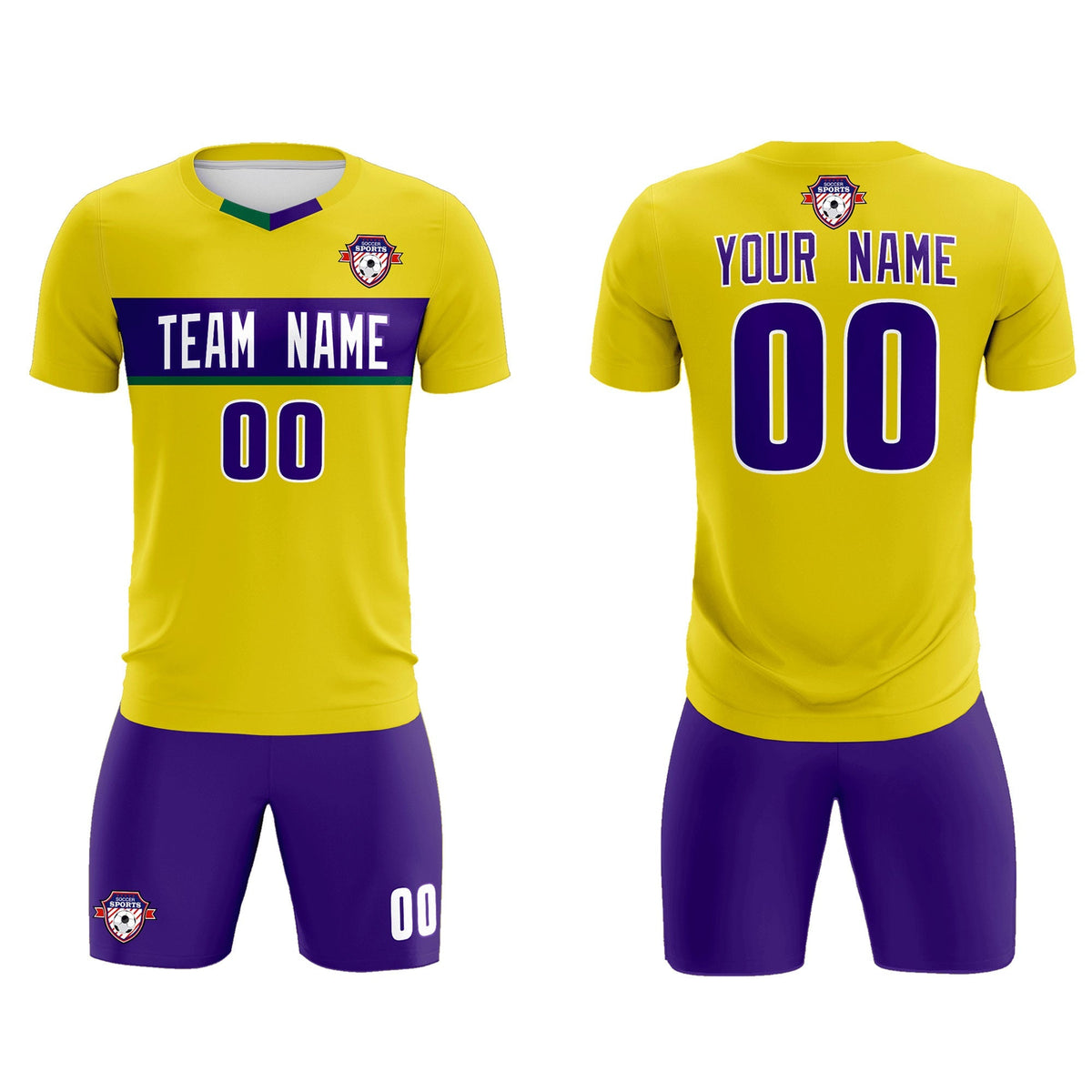 Custom Gold Classic Sports Sets Soccer Shirt Jersey
