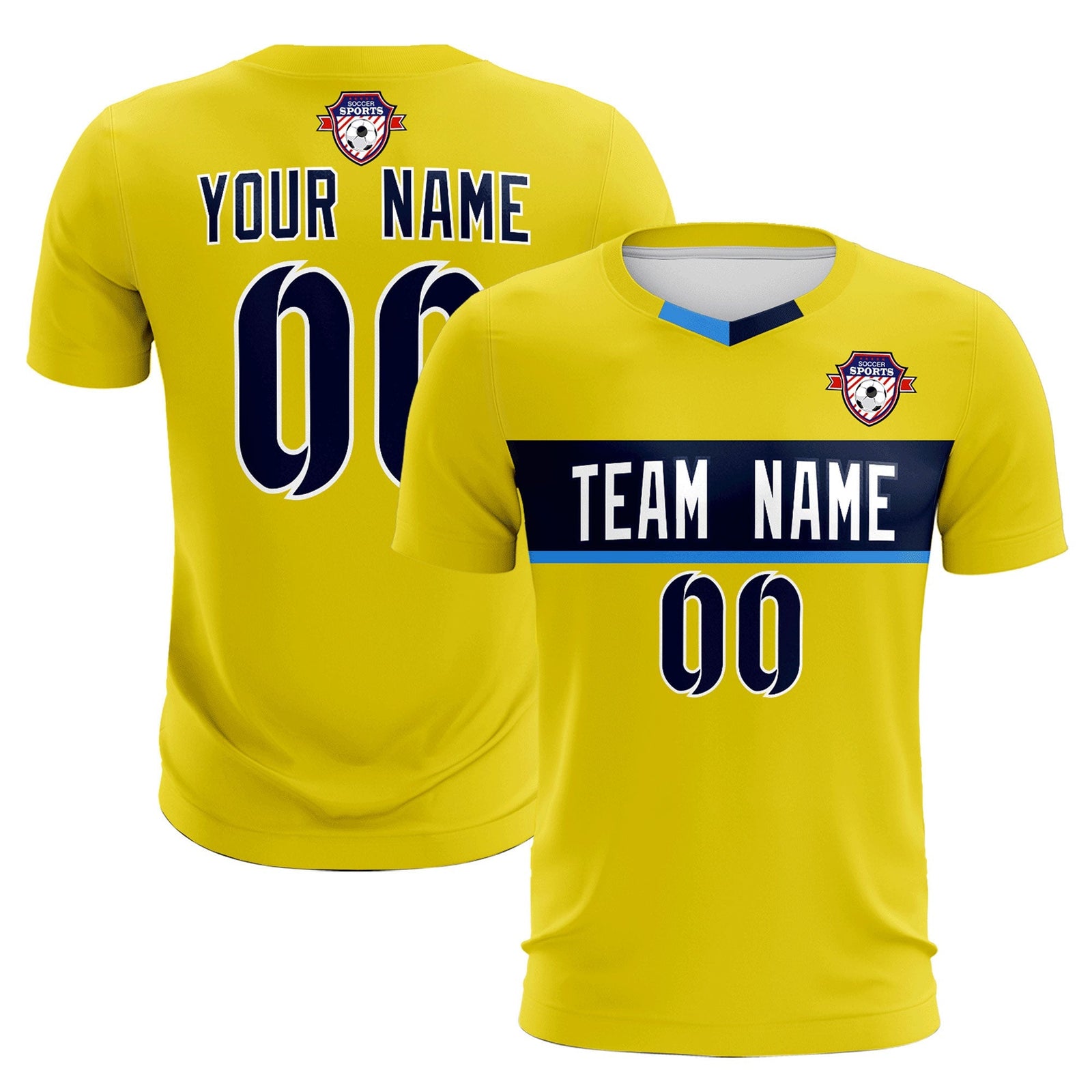 Custom Gold Classic Sports Sets Soccer Shirt Jersey