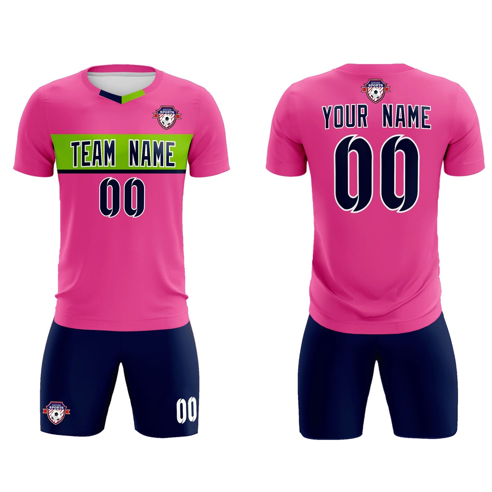 Custom Pink Classic Sports Sets Soccer Shirt Jersey