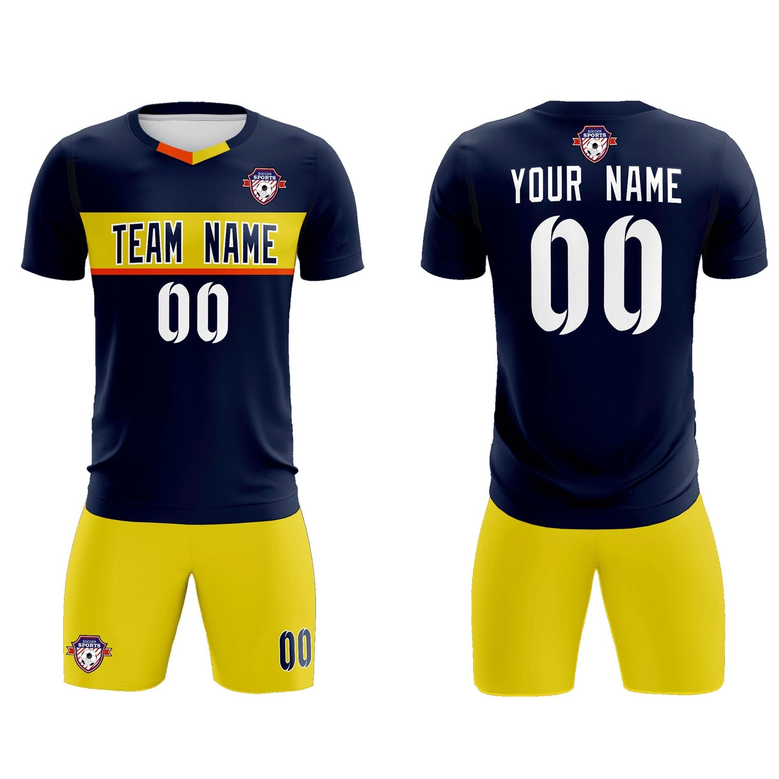 Custom Navy Classic Sports Sets Soccer Shirt Jersey