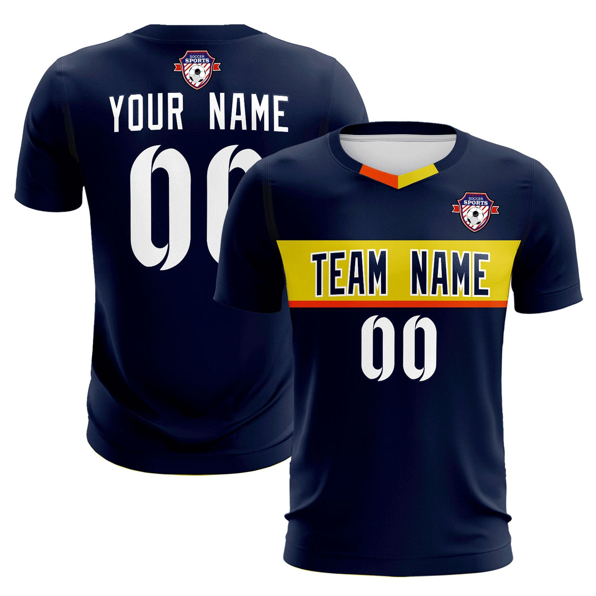 Custom Navy Classic Sports Sets Soccer Shirt Jersey