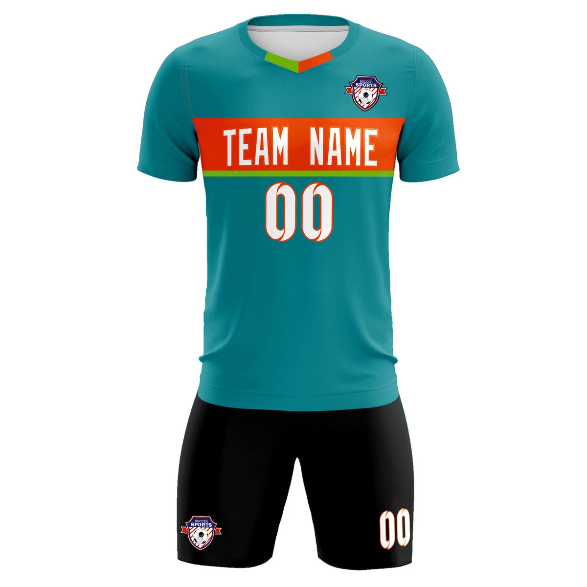 Custom Aqua Classic Sports Sets Soccer Shirt Jersey