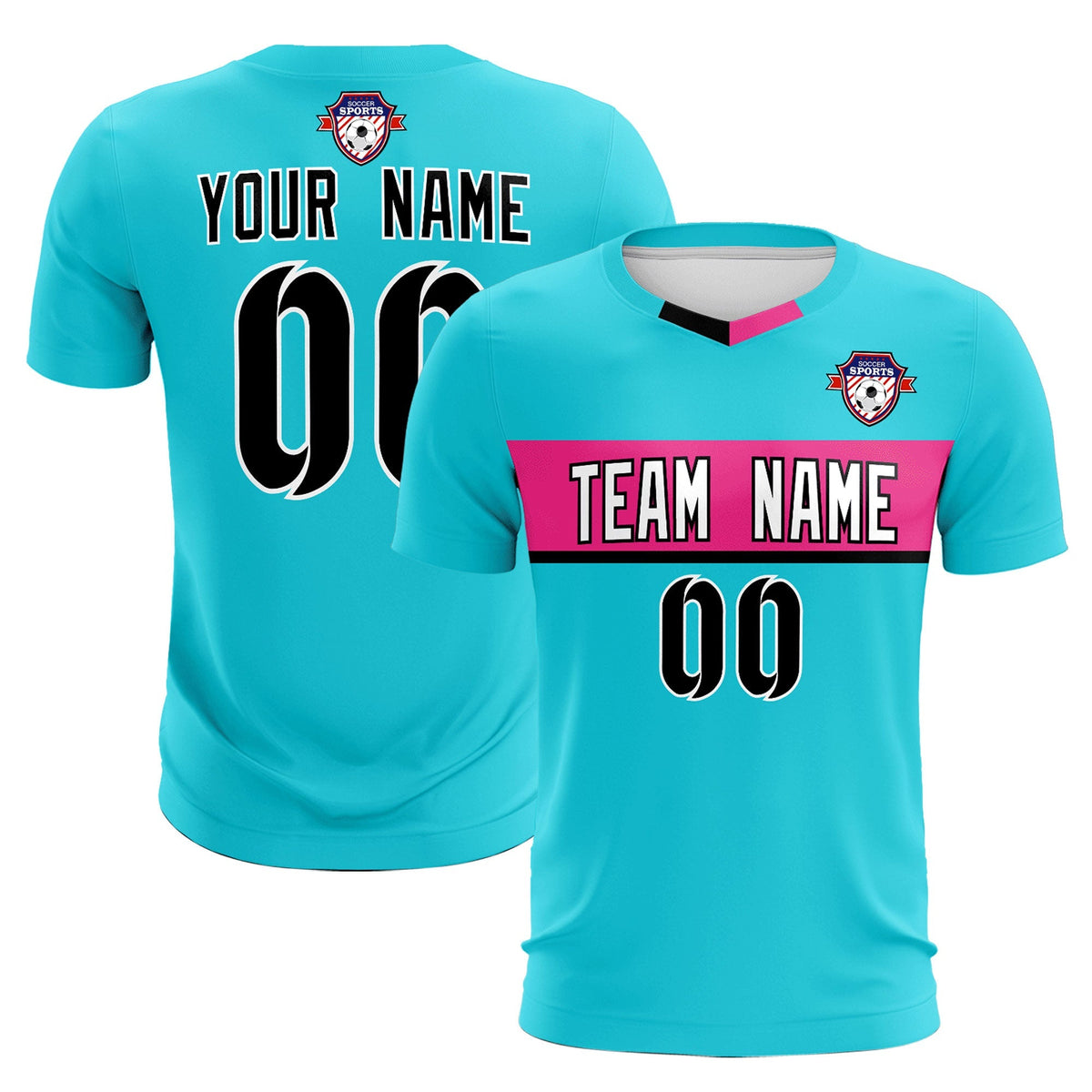 Custom Sky Blue Classic Sports Sets Soccer Shirt Jersey