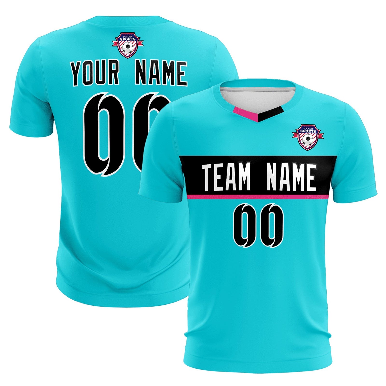 Custom Sky Blue Classic Sports Sets Soccer Shirt Jersey