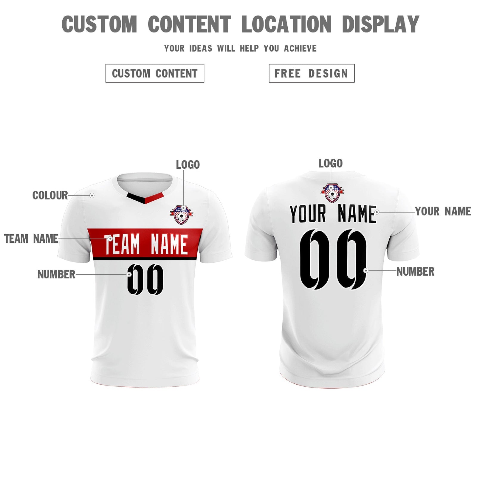 Custom White Classic Sports Sets Soccer Shirt Jersey
