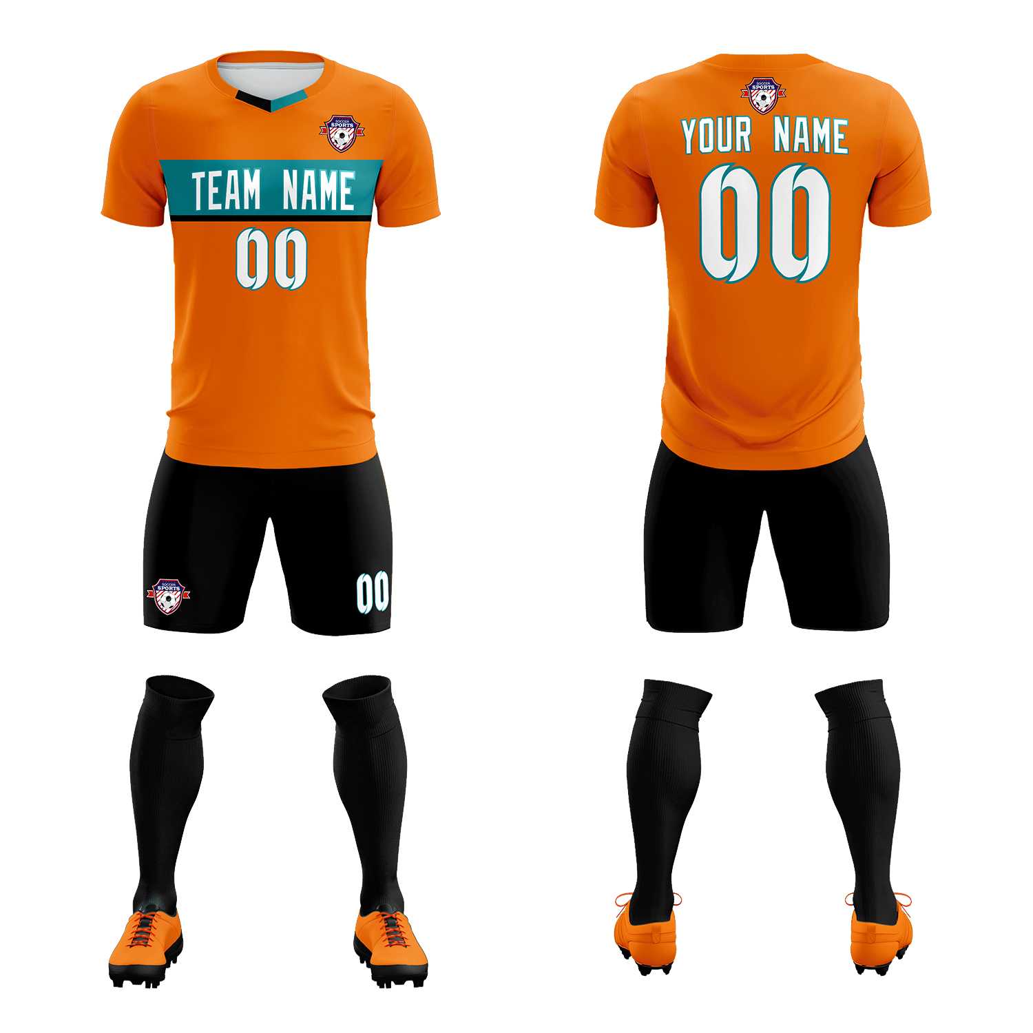 Custom Orange Classic Sports Sets Soccer Shirt Jersey