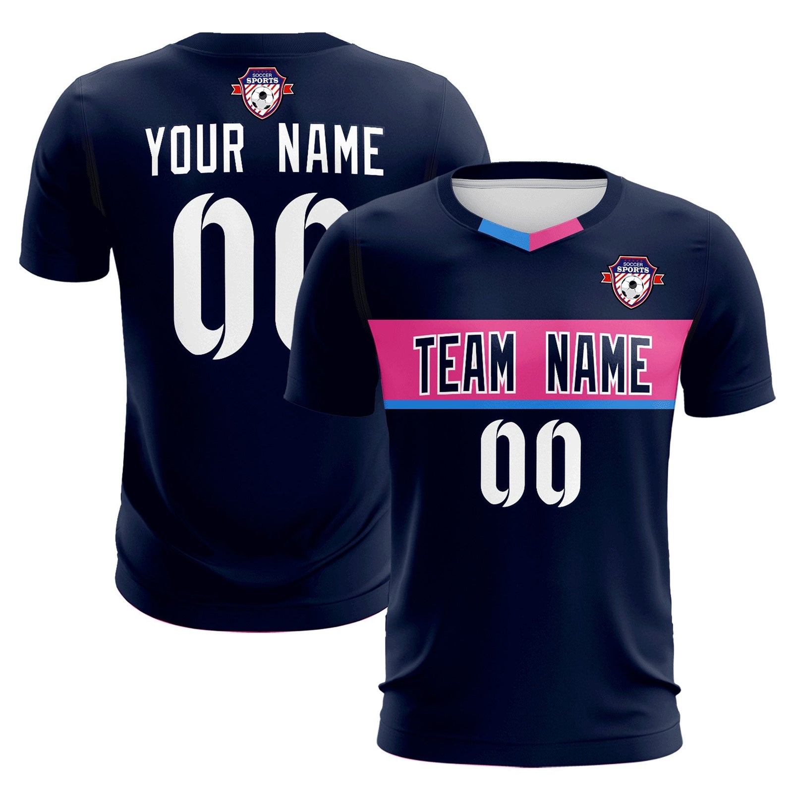 Custom Navy Classic Sports Sets Soccer Shirt Jersey