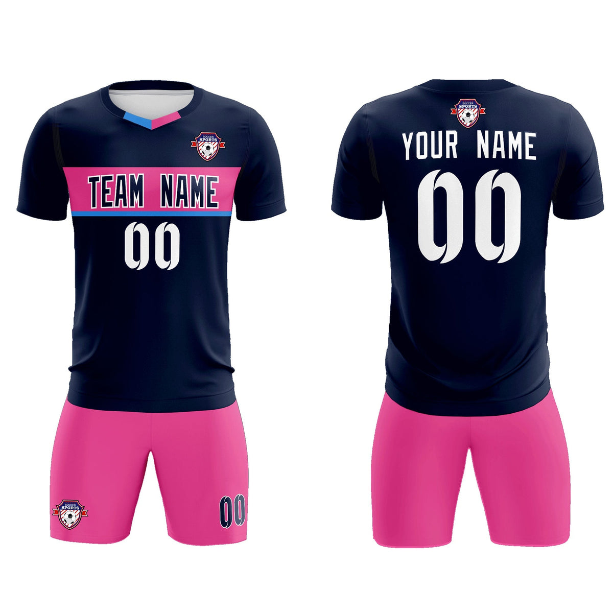 Custom Navy Classic Sports Sets Soccer Shirt Jersey