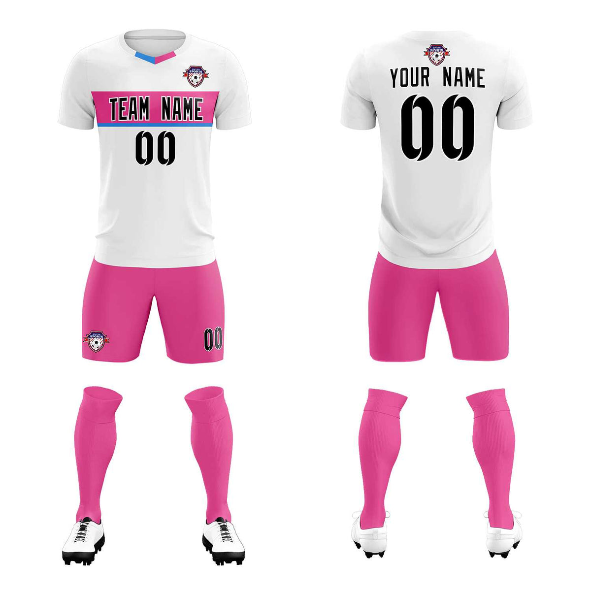 Custom White Classic Sports Sets Soccer Shirt Jersey