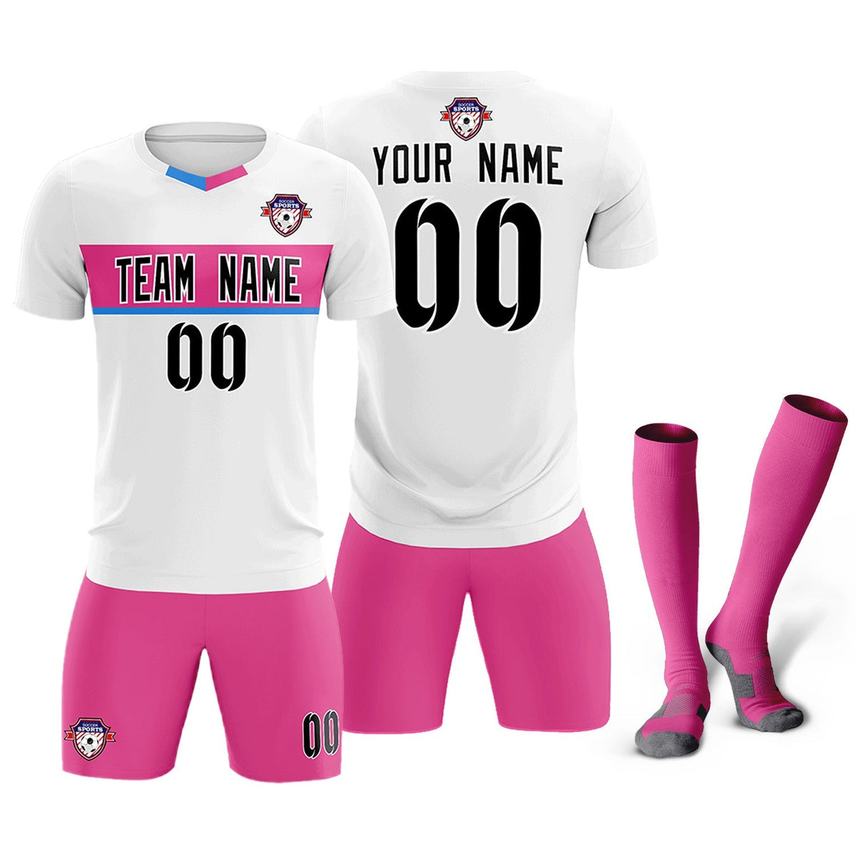 Custom White Classic Sports Sets Soccer Shirt Jersey
