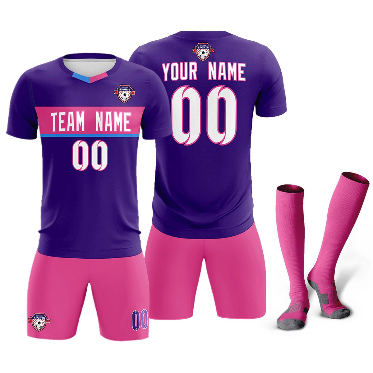 Custom Purple Classic Sports Sets Soccer Shirt Jersey
