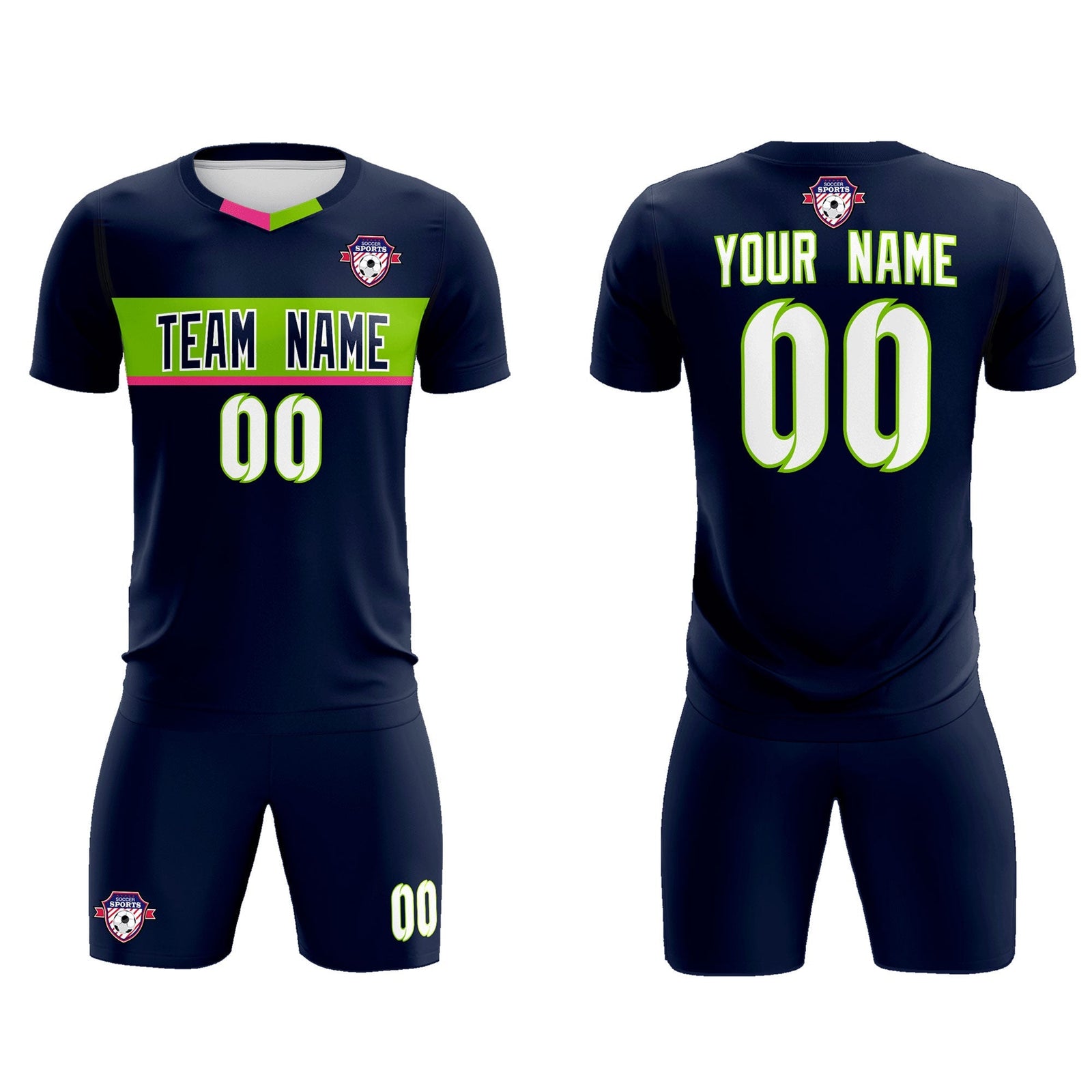 Custom Navy Classic Sports Sets Soccer Shirt Jersey