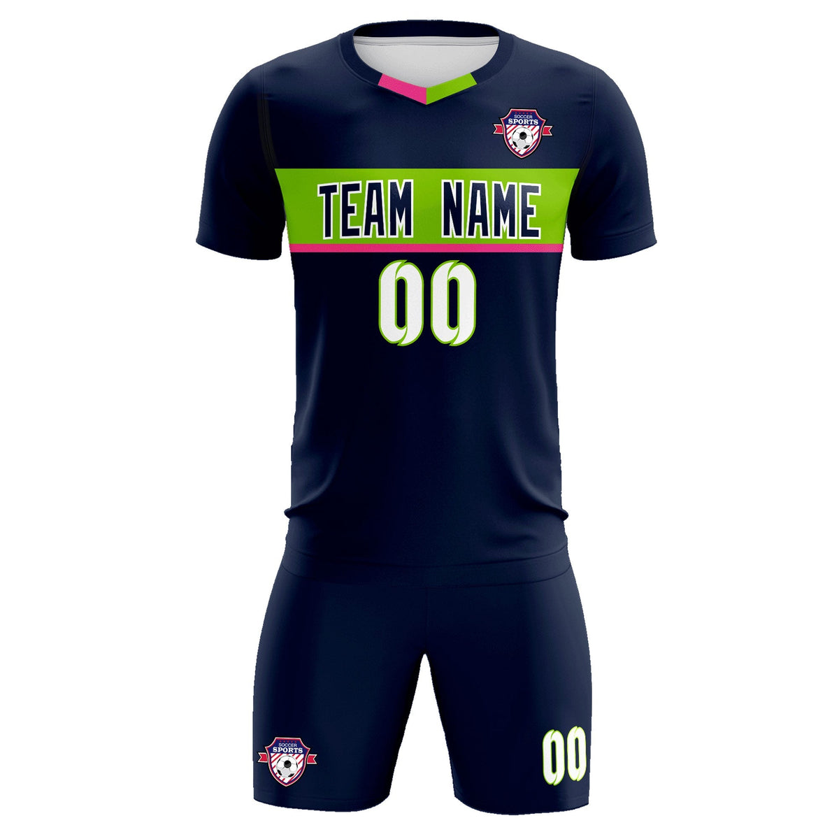 Custom Navy Classic Sports Sets Soccer Shirt Jersey