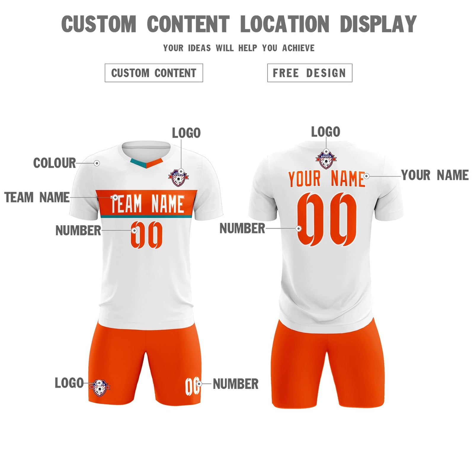 Custom White Classic Sports Sets Soccer Shirt Jersey