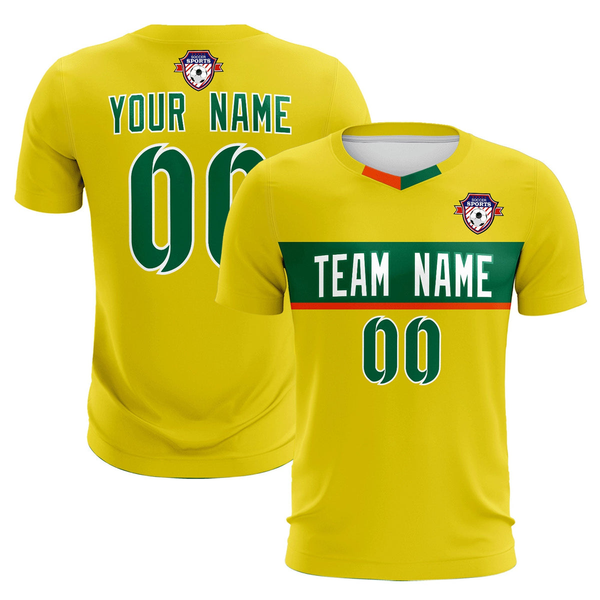 Custom Gold Classic Sports Sets Soccer Shirt Jersey