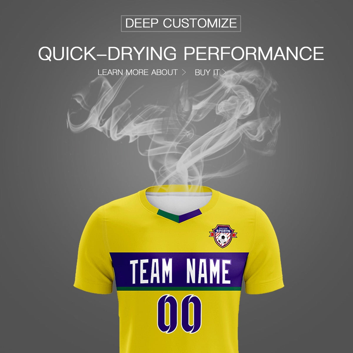 Custom Gold Classic Sports Sets Soccer Shirt Jersey