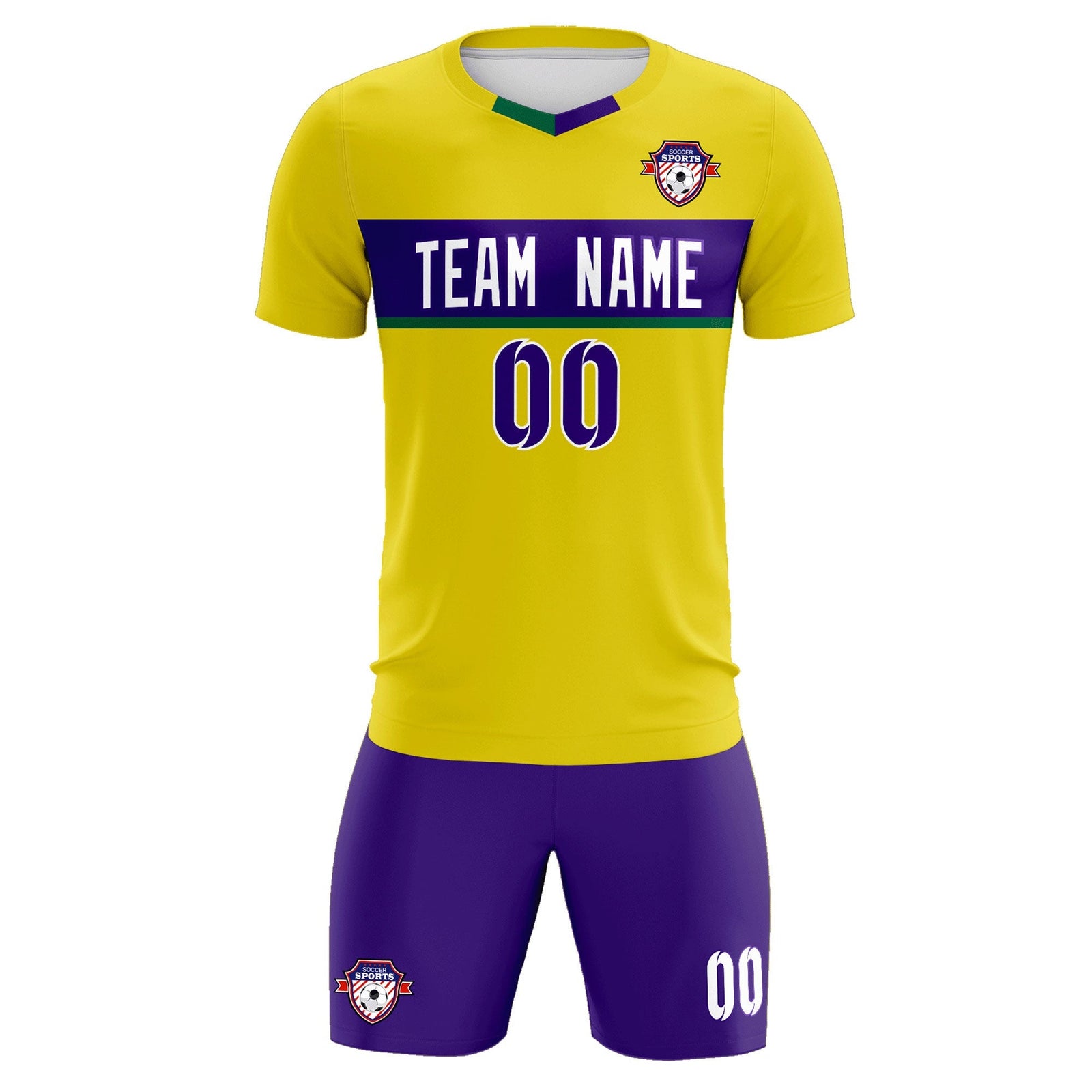 Custom Gold Classic Sports Sets Soccer Shirt Jersey