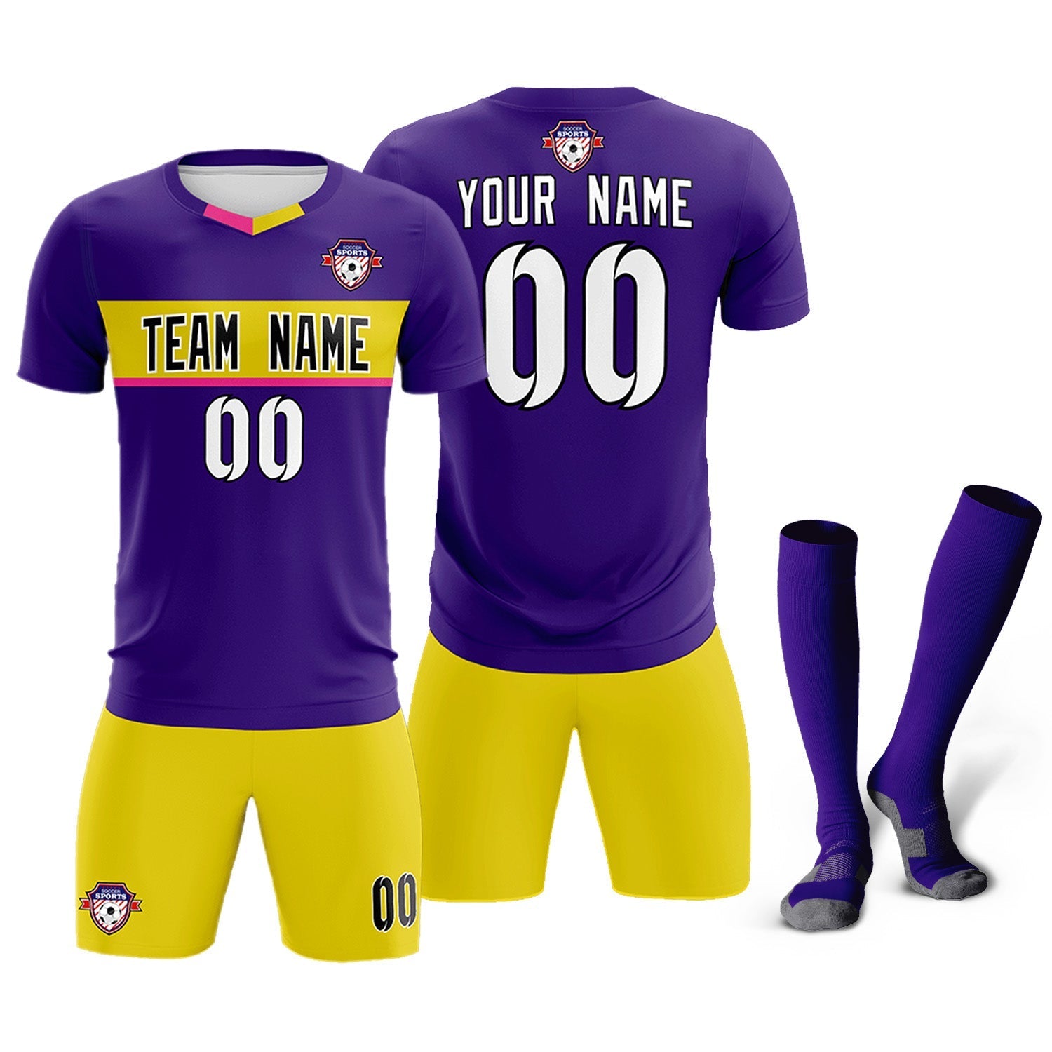 Custom Purple Classic Sports Sets Soccer Shirt Jersey