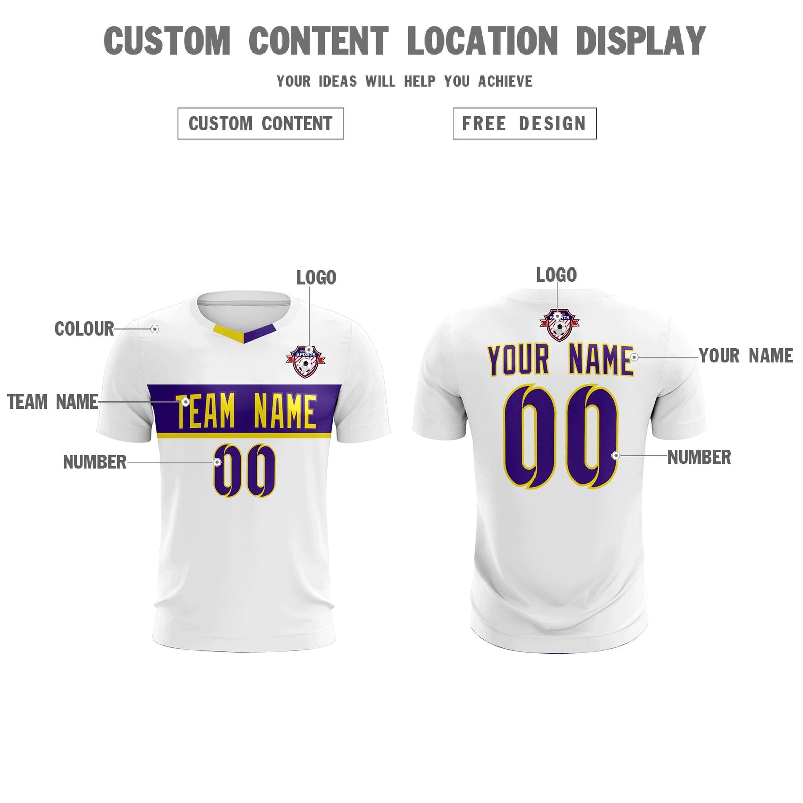 Custom White Classic Sports Sets Soccer Shirt Jersey