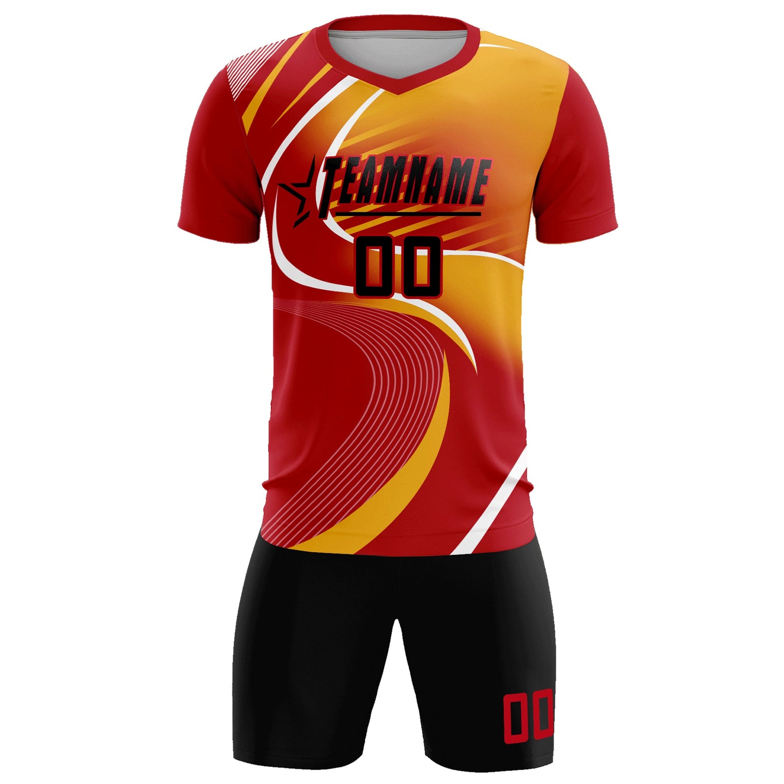 Custom Red Printing Sportswear Soccer Sets Jersey