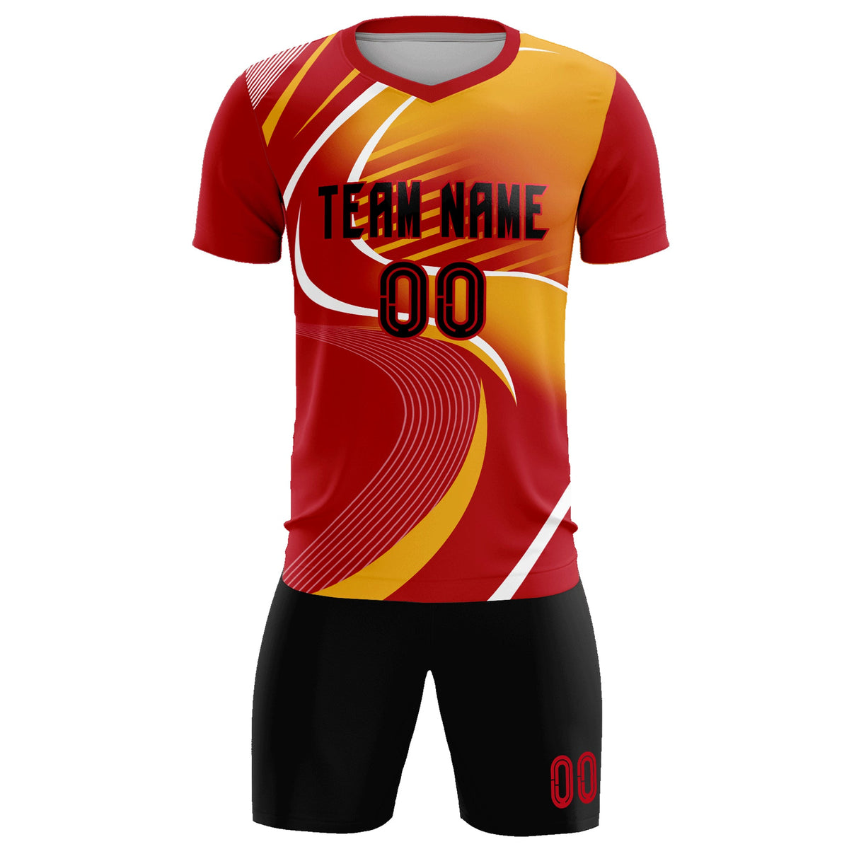 Custom Red Printing Sportswear Soccer Sets Jersey