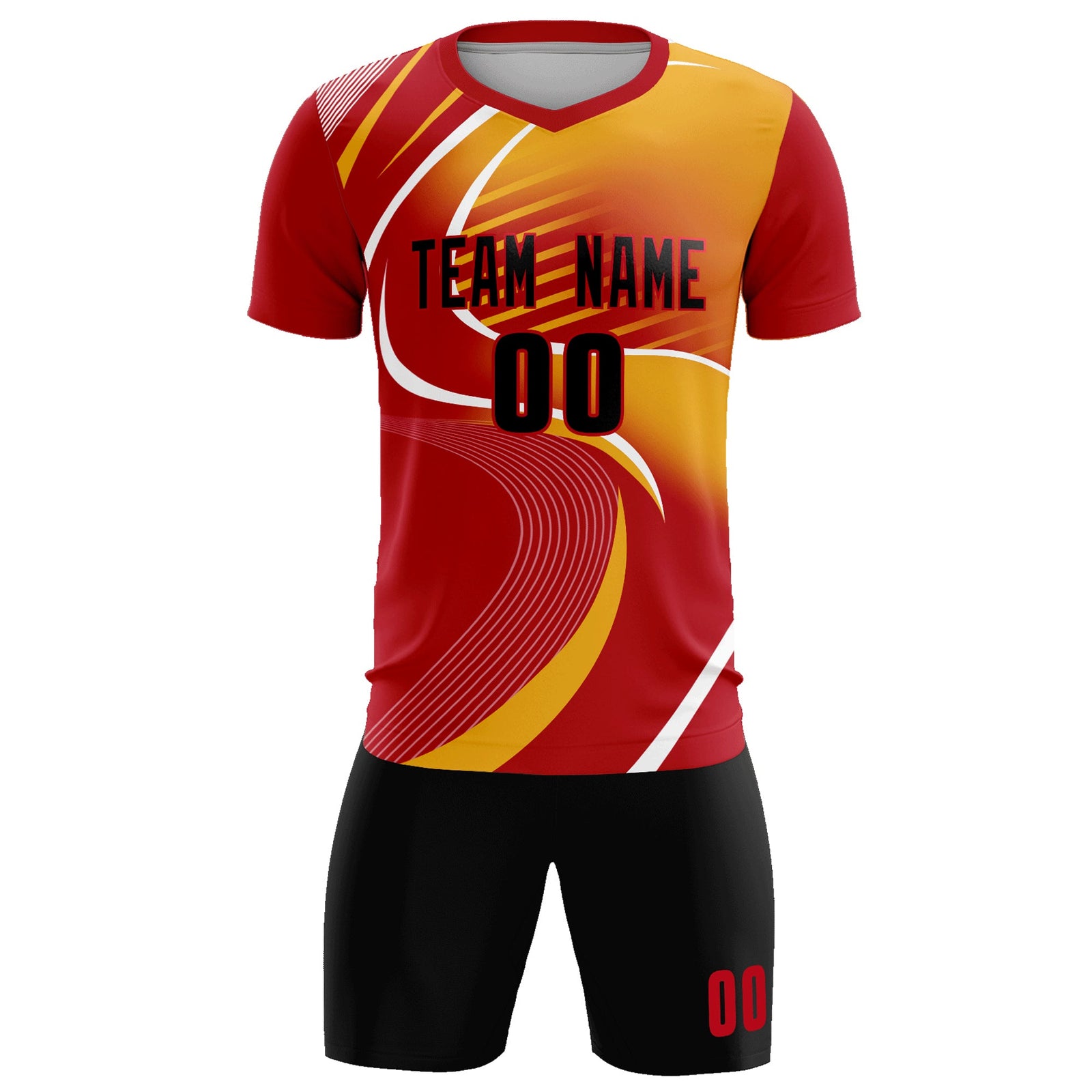 Custom Red Printing Sportswear Soccer Sets Jersey