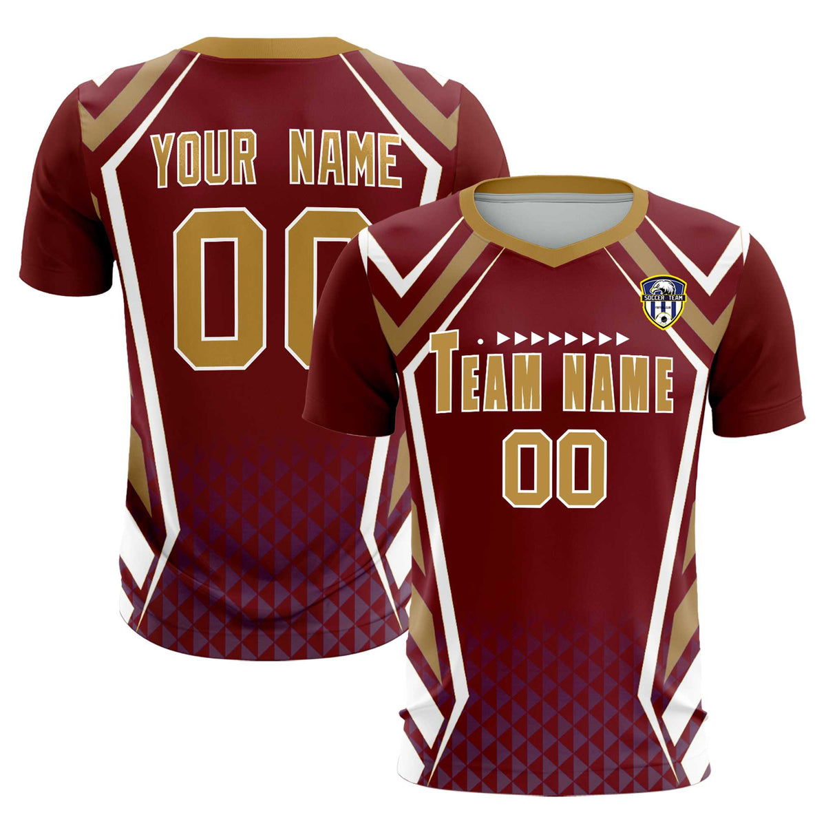 Custom Crimson Abstract Breathable Soccer Tops/Sets Jersey