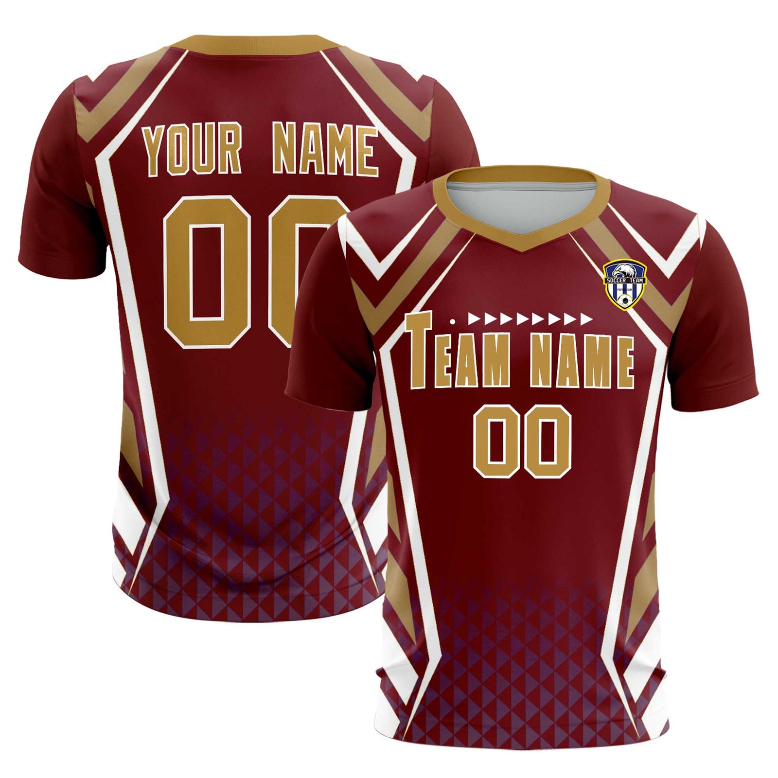 Custom Crimson Abstract Breathable Soccer Tops/Sets Jersey